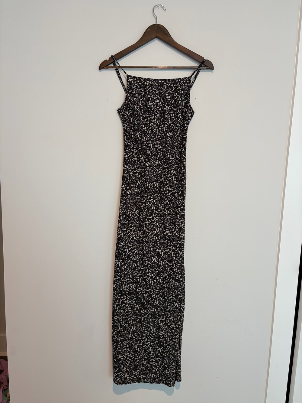 Grade & Gather Black Floral Maxi Dress S Ditsy Cottagecore 90s Slip